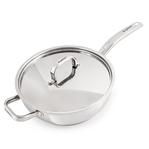 BergHOFF Belly Shape 6pc. Stainless Steel Cookware Set with Lids