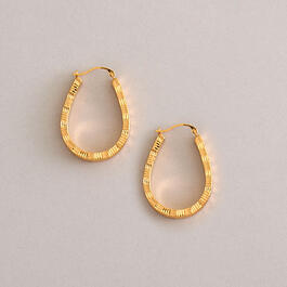 14kt. Yellow Gold Diamond Pear Shape Hoop Earrings
