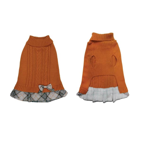 Best Furry Friends Harvest Plaid Pet Sweater Dress