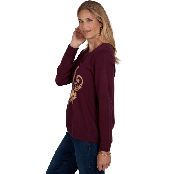Womens Ruby Rd. English Countryside Queen Corgi Dog Sweater