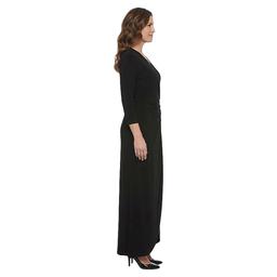 Womens Connected Apparel 3/4 Sleeve Rhinestone Pin Maxi Dress