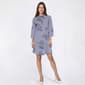 Womens Mlle Gabrielle Long Sleeve Stripe Floral Shift Dress - image 1