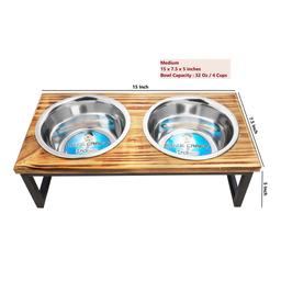 Indipets Luxe Craft Wooden Elevated Feeder