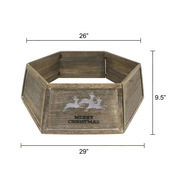 Puleo International 6ft. - 9ft. Wood Christmas Tree Collar
