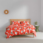 Marimekko Unikko Cotton Duvet Cover Set - Bright Orange - image 1