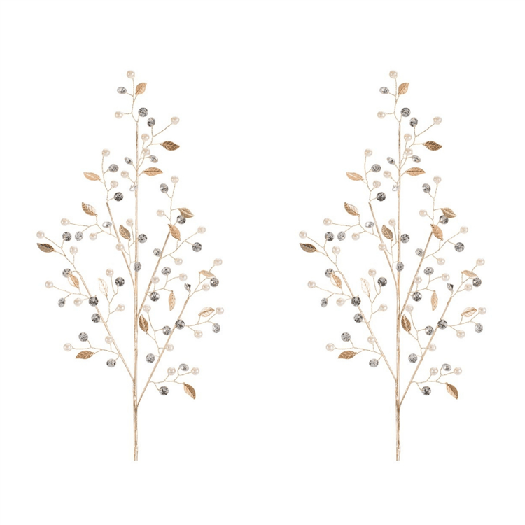 Melrose Elegant Pearl & Jewel Bead Spray - Set of 2