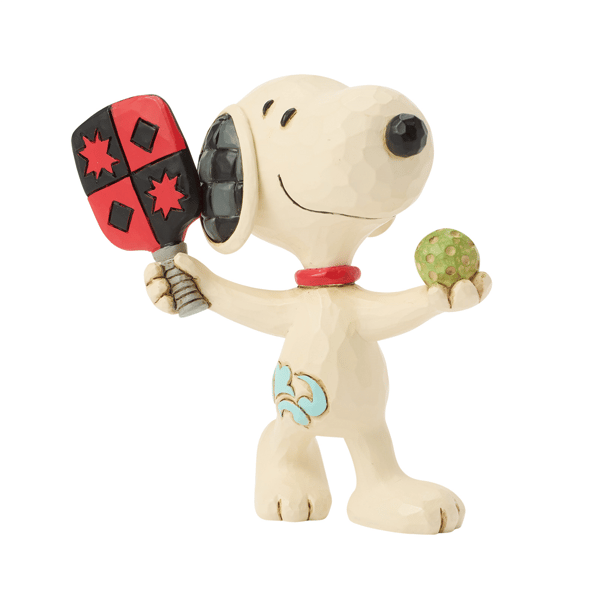 Jim Shore Peanuts Snoopy Playing Pickleball Mini Figurine