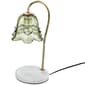 Luze Candle Warmer Green Glass with White Marble Base - image 1