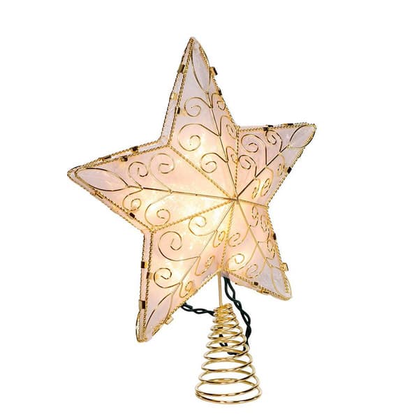 Kurt Adler UL 10-Light 8.5in. Gold Reflector Star Treetop