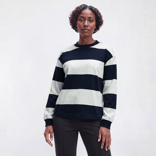 Womens Hasting & Smith Long Sleeve Rugby Stripe Sweater - image 