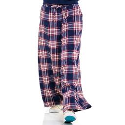 Juniors No Comment Wide Leg Plaid Flannel Pants