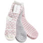Womens Cuddl Duds(R) 3Pk Geo Fairisle Cozies Socks - image 1