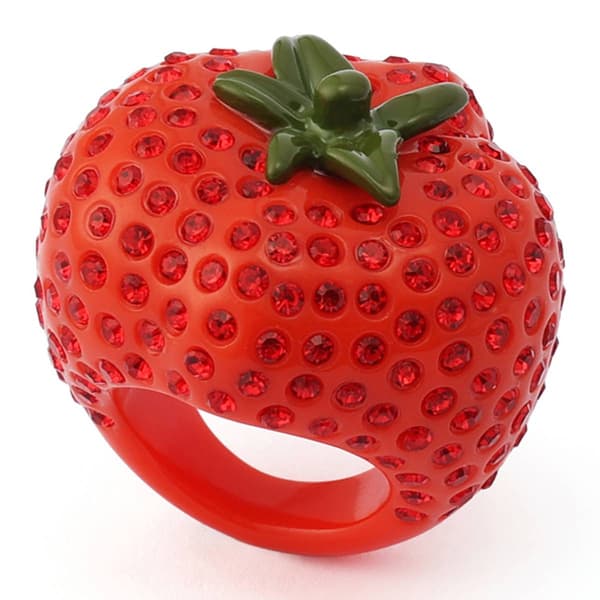 Betsey Johnson Hothouse Bloom Tomato Cocktail Ring