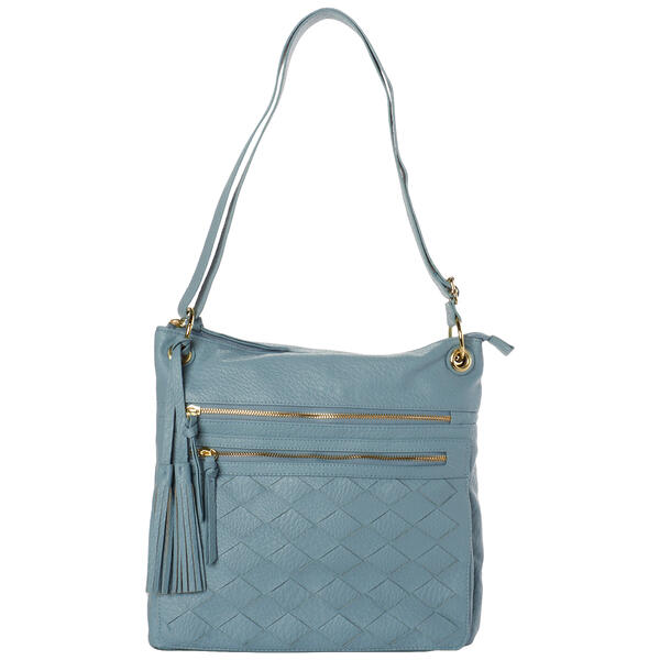 Bueno Woven Panel Large Crossbody - image 