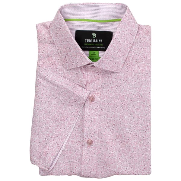 Mens Tom Baine Slim Fit Short Sleeve Dress Shirt - Rose Floral - image 