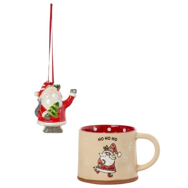 Blue Sky Clayworks Barnaby Gnome Santa18oz. Mug & Ornament - image 