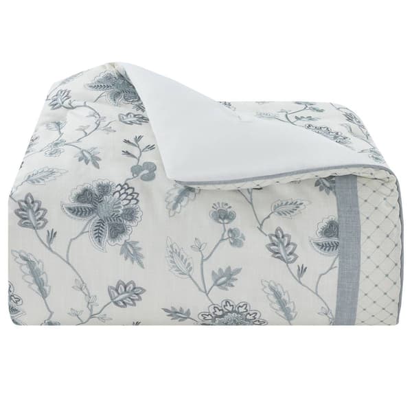 J. Queen New York Blue Garden 4pc. Queen Comforter Set