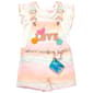 Toddler Girl Little Lass(R) Tie Dye Shortalls Set with Hat - image 1