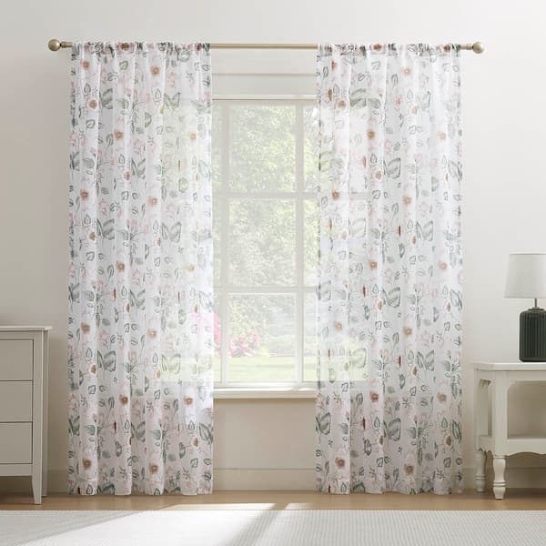 Atley Floral Puff Print Curtain Panel - image 