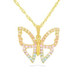 Forever New 18kt. Gold Plated Rainbow CZ Butterfly Pendant