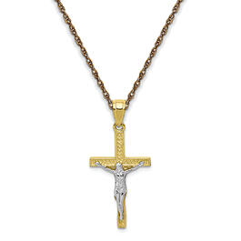 Gold Classics&#40;tm&#41; 10kt. Yellow Gold Crucifix Pendant Necklace