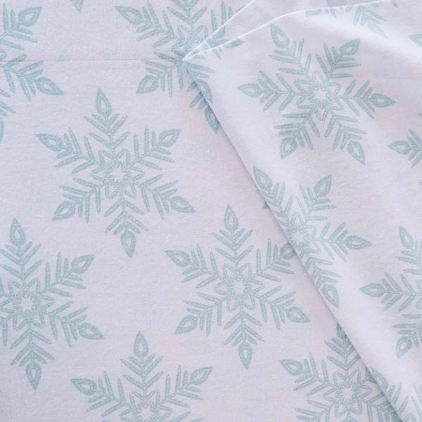 Freshfolds Turkish Cotton Snowflake Flannel 4pc. Sheet Set