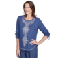 Womens Alfred Dunner Summer Solstice Embroidery Blouse - image 3