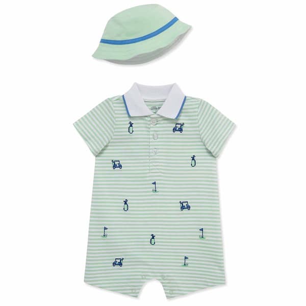 Baby Boy (3-12M) Little Me(R) Golf Romper W/ Hat - image 