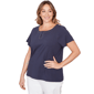 Plus Size Hearts of Palm Smooth Sailing Studded Keyhole Blouse - image 3