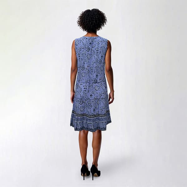 Womens Beachlunch Lounge Sleeveless Floral Drawstring Waist Dress