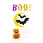 Northlight Seasonal Moon and Bats Halloween Gel Window Clings - image 1