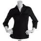 Womens Zac &amp; Rachel 3/4 Sleeve Rib Inserts Casual Button Down - image 2