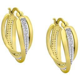 Gianni Argento Gold over Sterling Swirl Hoop Earrings