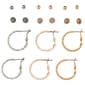 Ashley Two-Tone Studs/Crystal Balls/Hoop Earrings - image 1