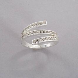 Ashley Cooper&#40;tm&#41; Silver & Crystal Pave Eternity Wrap Ring