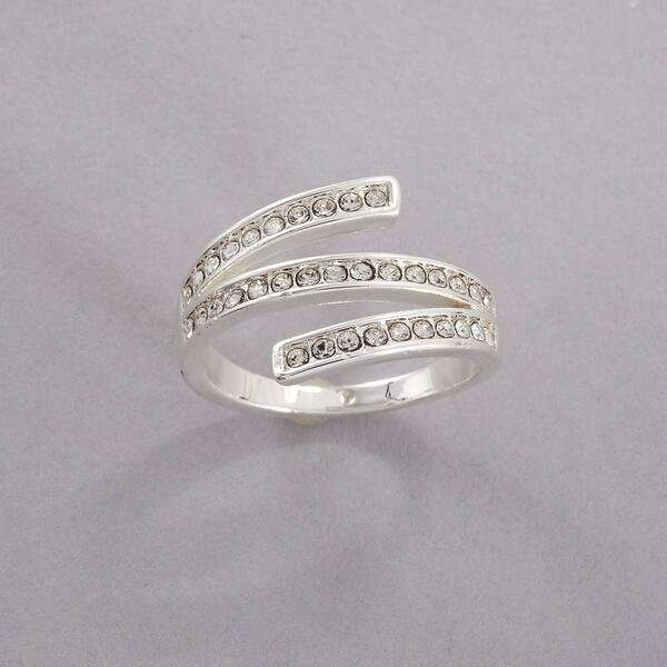 Ashley Cooper&#40;tm&#41; Silver & Crystal Pave Eternity Wrap Ring - image 