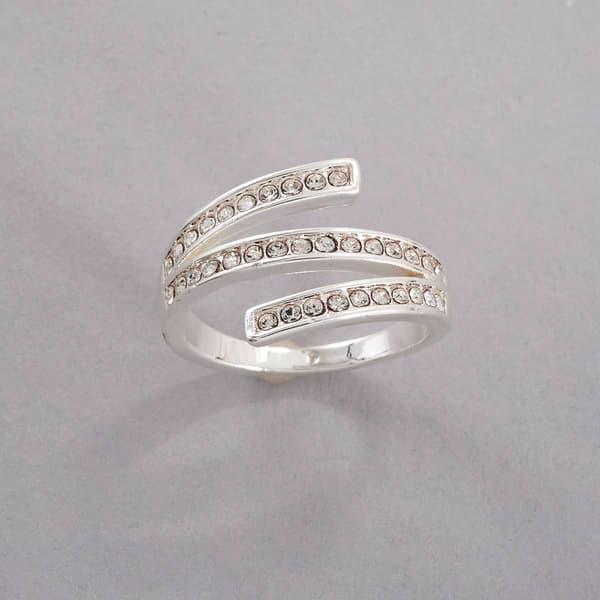 Ashley Cooper&#40;tm&#41; Silver & Crystal Pave Eternity Wrap Ring - image 