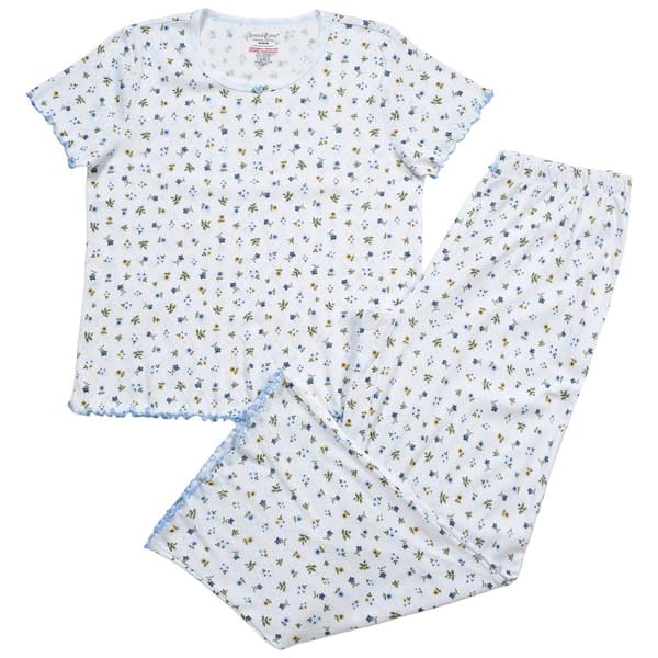 Womens Poppy & Clay Short Sleeve Ditsy Pajama Set