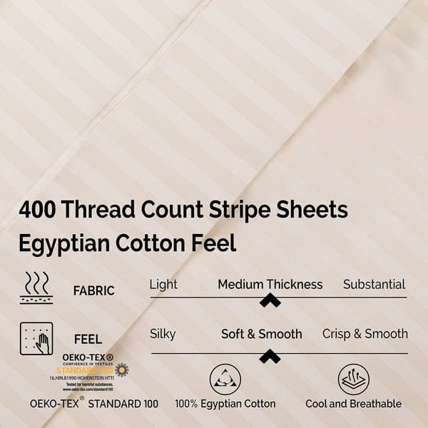 Superior 400 Thread Count Deep Pocket Egyptian Cotton Sheet Set