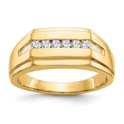Mens Gentlemens Classics(tm) 14kt. Gold 6-Stone 1/4ctw. Diamond Ring