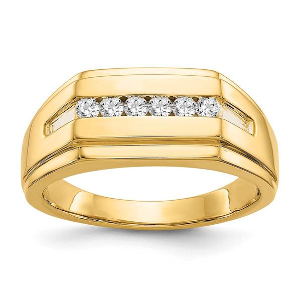 Mens Gentlemens Classics(tm) 14kt. Gold 6-Stone 1/4ctw. Diamond Ring - image 