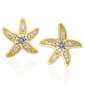 Gianni Argento Starfish Gold & Lab Grown White Sapphire Earrings - image 1