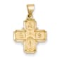 Unisex Gold Classics&#40;tm&#41; 14kt. Polished & Satin Four Way Pendant - image 1