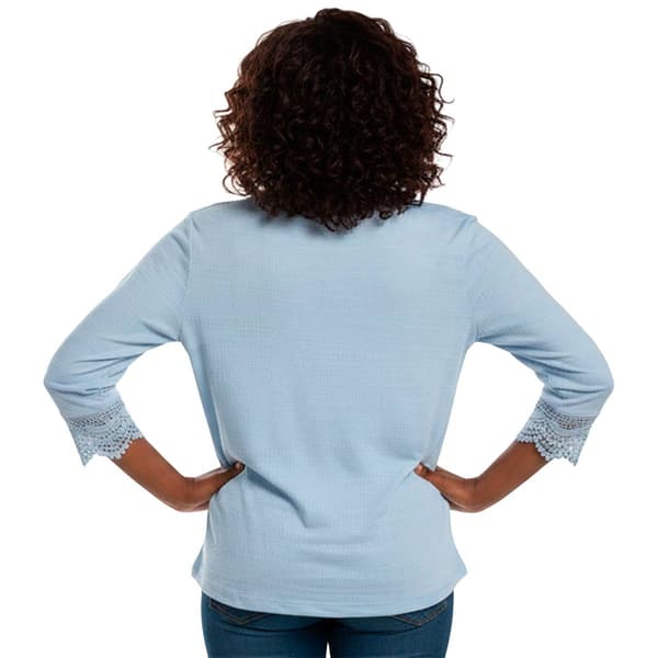 Womens Thomas & Olivia 3/4 Sleeve Keyhole Lace Accent Blouse
