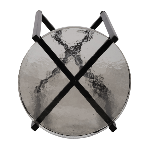 Sagebrook Home Modern Black Round Glass Accent Table