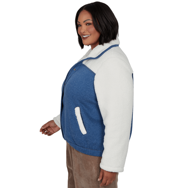 Plus Size Alfred Dunner Sunset Ridge Denim & Sherpa Bomber Jacket