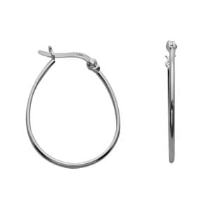 Marsala Fine Silver Plated Oval Hoop Earrings