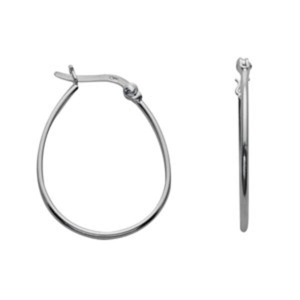 Marsala Fine Silver Plated Oval Hoop Earrings - image 
