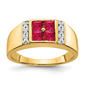 Mens Gentlemens Classics(tm) 14kt. Gold Diamond & Ruby Accent Ring - image 1