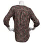 Womens Notations 3/4 Sleeve Paisley Pintuck Yoke Blouse - image 2